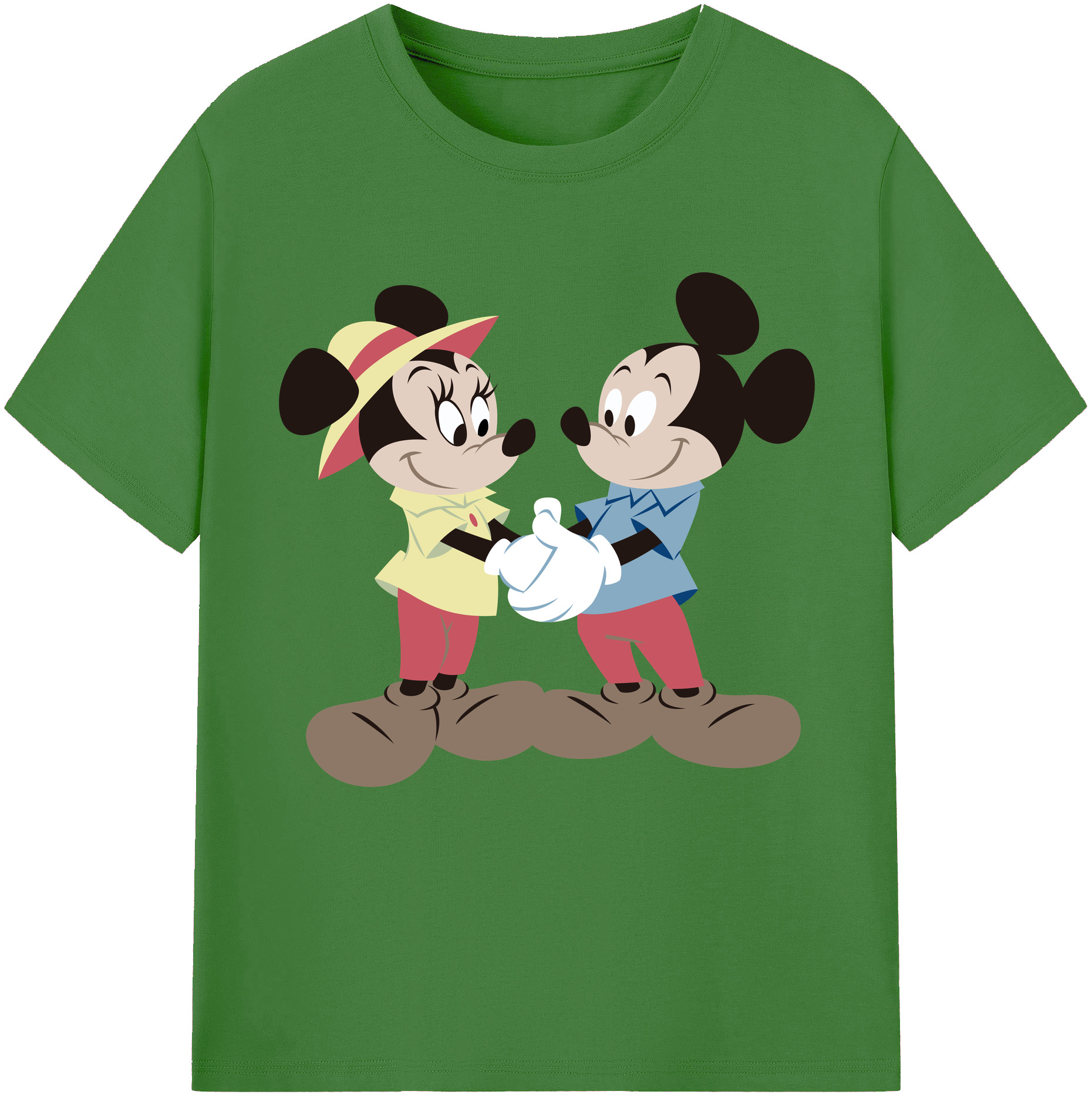 （画像用） ミッキーマウス Mickey Mouse レディースカジュアルプリントTシャツ（綿100％）